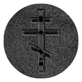 DAROUND 519 BK SH BK Black Orthodox Cross Shimmer Black Background